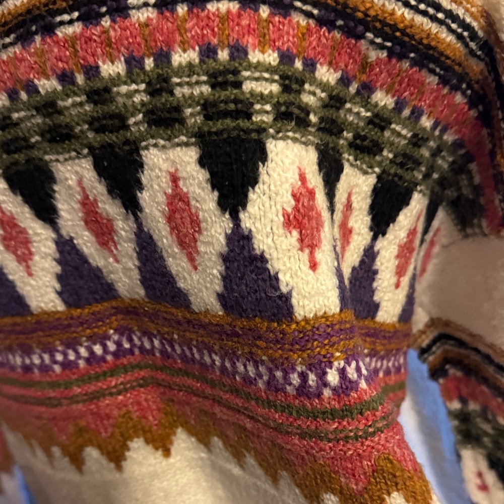 American Eagle Outfitters Cream and Multicolor Crew Neck Sweater - Picture 5 of 9